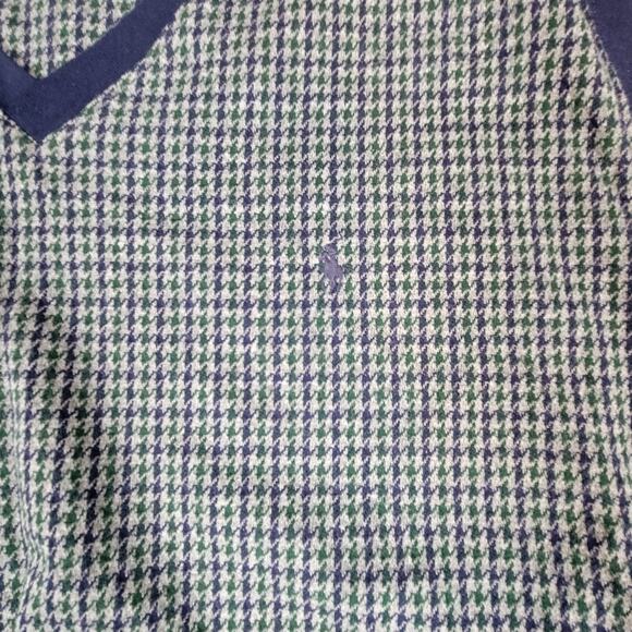 Polo Golf Ralph Lauren Houndstooth Vest Pullover Sweater V Neck Mens‎ XL Vintage - Picture 3 of 9